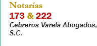 Logo de Notarías 173 & 222 · Cebreros Varela Abogados
